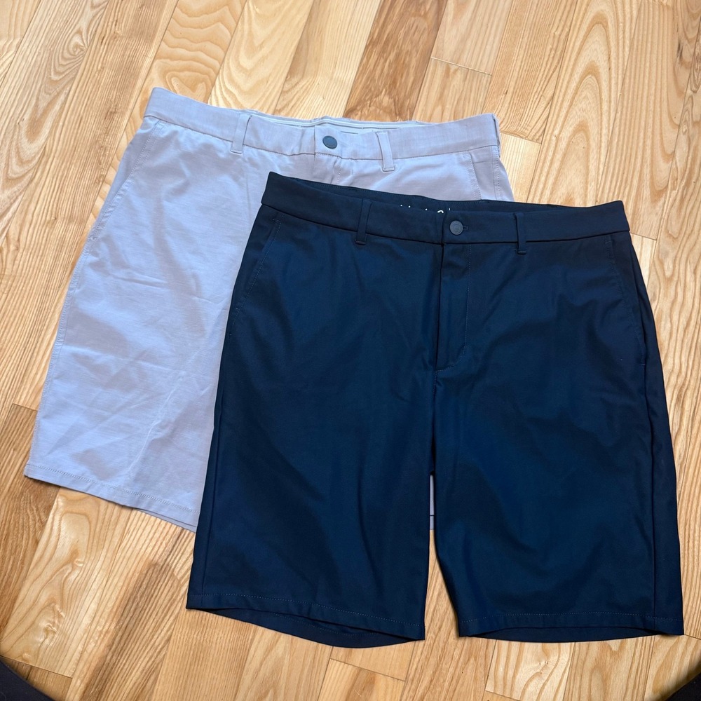Johnnie O Prep-formance Shorts Lot of 2 Men's Size 33 Navy Gray Golf Stretch 9"